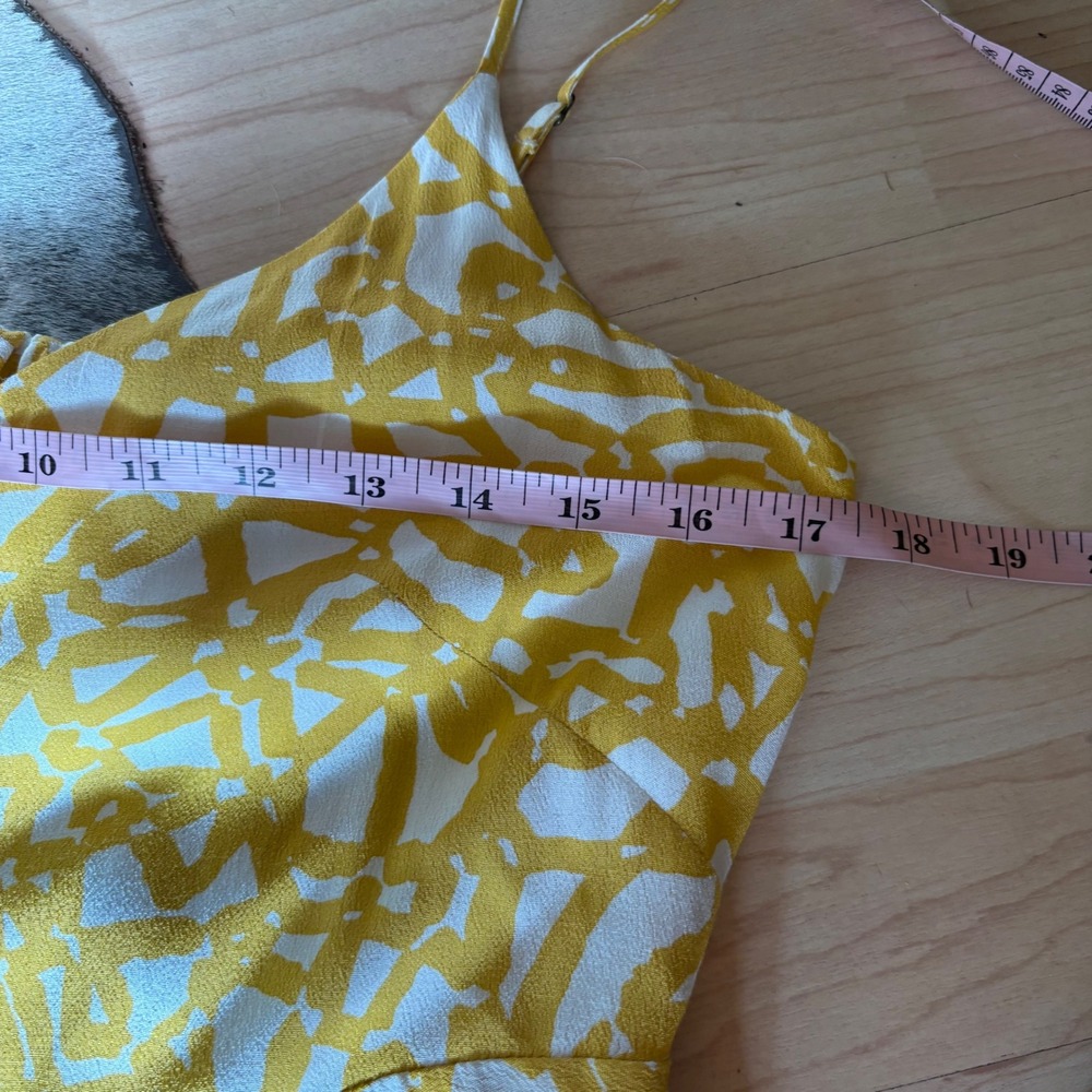MAEVE ANTHROPOLOGIE Brittany Ruffle Jumpsuit in Goldenrod print Size 8 - Picture 6 of 7